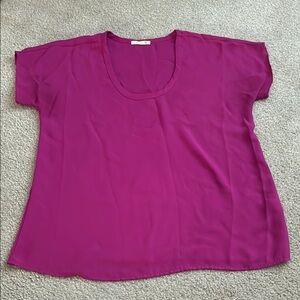 Soprano Pink Boxy Short Sleeve Blouse size small